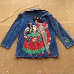 Vintage 1940s / 50s wool souvenir jacket from Mexico